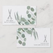 美容師シルバーシザーユーカリ金ゴールド 名刺 (正面/裏面)