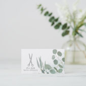 美容師シルバーシザーユーカリ金ゴールド 名刺 (スタンド正面)