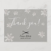 美容師シルバースノーフレークスホリデーサンキューユー ポストカード (正面)