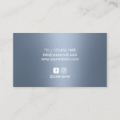 美容師シルバードリップスダスティーブルー美しいサロン 名刺 (裏面)