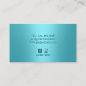 美容師シルバードリップターコイズ美しいサロン 名刺 (裏面)