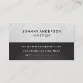 美容師シルバー金属のテクスチャ背景 予約カード (裏面)