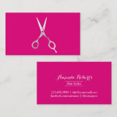 美容師シンプルシザーホモダンットピンク 名刺 (正面/裏面)