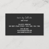 美容師シンプルシック金ゴールドモダンタイポグラフィ 名刺 (裏面)