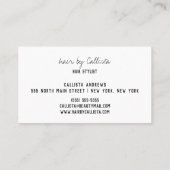 美容師シンプルバラ金ゴールドモダンタイポグラフィ 名刺 (裏面)