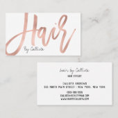 美容師シンプルバラ金ゴールドモダンタイポグラフィ 名刺 (正面/裏面)