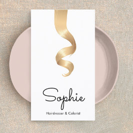 美容師シンプルブロンドヘアカールサロン 名刺