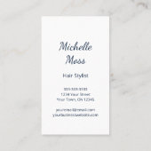 美容師シンプルミニマルはさみネイビーブルー 名刺 (裏面)
