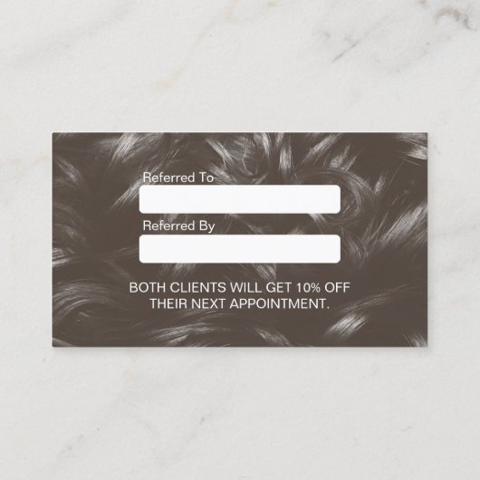 美容師ジオメトリ美しいサロンの参照 紹介カード (裏面)