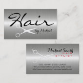 美容師スエレガントテンレス鋼 名刺 (正面/裏面)