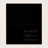 美容師スクリプトグレーピンクトレンディー折り畳み 名刺 (外部フラット)