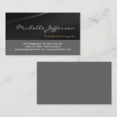 美容師スクリプトグレーブラック名刺 名刺 (正面/裏面)