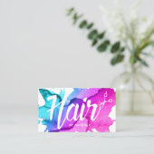 美容師スクリプトトレンディー水彩アポイントメント 予約カード (スタンド正面)