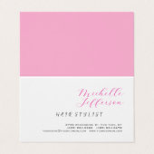 美容師スクリプト手書きトレンディー折り畳み 名刺 (外部フラット)