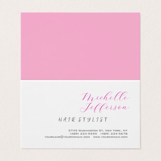 美容師スクリプト手書きトレンディー折り畳み 名刺 (外部フラット)