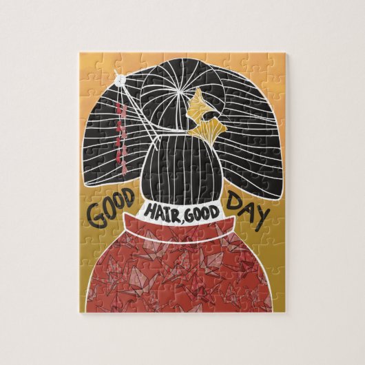 美容師スタイリストの良い感動的髪 ジグソーパズル (縦)