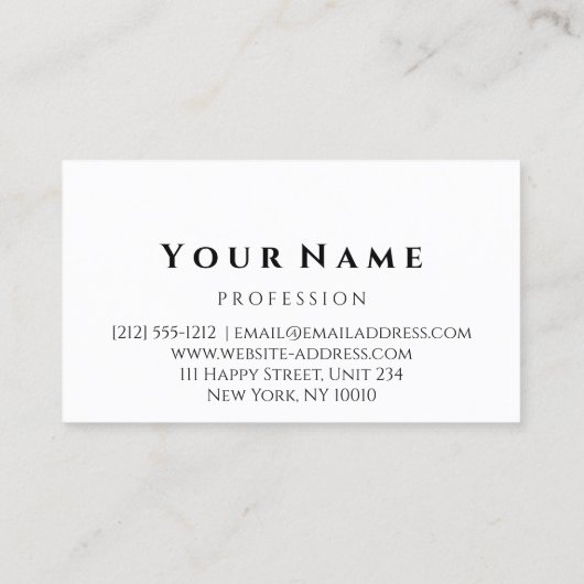 美容師スタイリストはさみバラモダンSimple 名刺 (裏面)