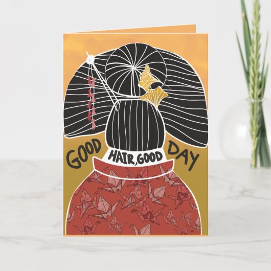 美容師スタイリストグッドヘア誕生日カード サンキューカード (正面)