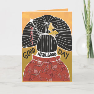 美容師スタイリストグッドヘア誕生日カード サンキューカード