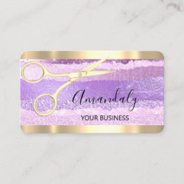 美容師スタイリストコイフールはさみ金ゴールド紫 名刺