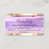 美容師スタイリストコイフールはさみ金ゴールド紫 名刺 (裏面)