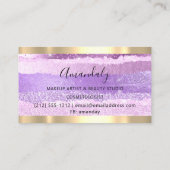 美容師スタイリストコイフールはさみ金ゴールド紫 名刺 (裏面)