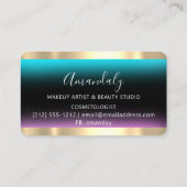 美容師スタイリストコイフールシザーズピンク 名刺 (裏面)