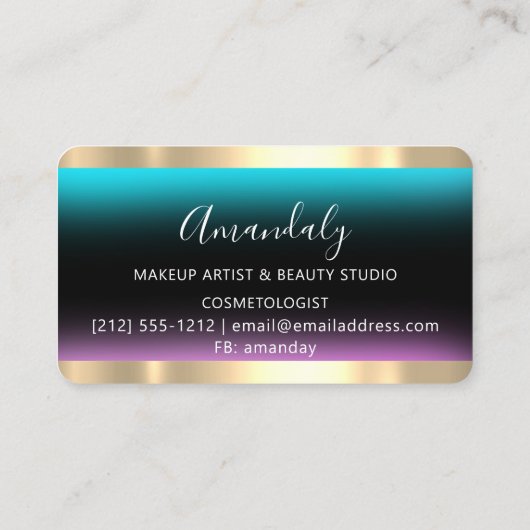 美容師スタイリストコイフールシザーズピンク 名刺 (裏面)