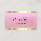 美容師スタイリストコイフールシザーズピンク 名刺 (正面)