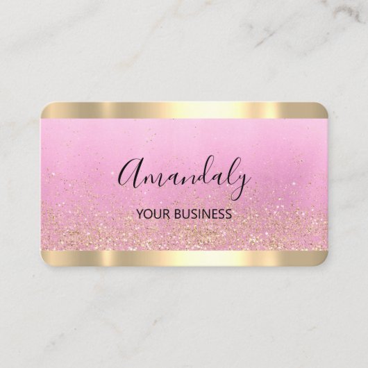 美容師スタイリストコイフールシザーズピンク 名刺 (正面)