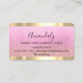 美容師スタイリストコイフールシザーズピンク 名刺 (裏面)