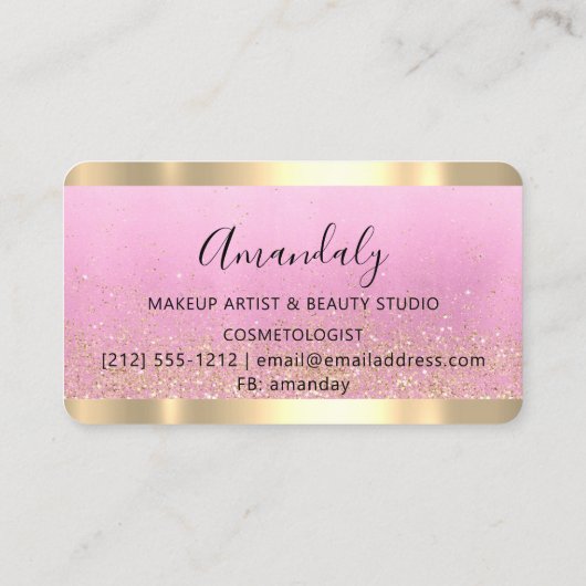 美容師スタイリストコイフールシザーズピンク 名刺 (裏面)