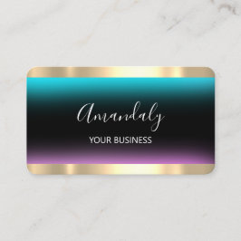 美容師スタイリストコイフールシザーズブラック金ゴールド 名刺