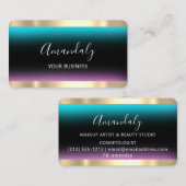 美容師スタイリストコイフールシザーズブラック金ゴールド 名刺 (正面/裏面)