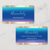 美容師スタイリストコイフールシザーズブルー 名刺 (正面/裏面)