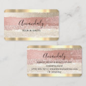 美容師スタイリストコイフールバラストライプ金ゴールド 名刺 (正面/裏面)