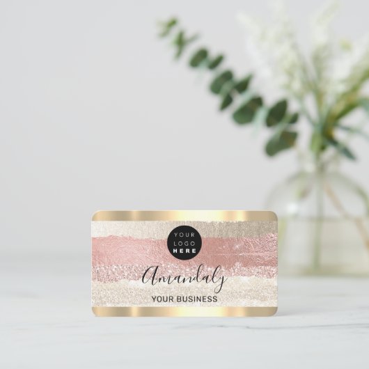 美容師スタイリストコイフールバラストライプQrロゴ 名刺 (スタンド正面)