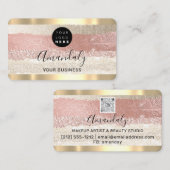 美容師スタイリストコイフールバラストライプQrロゴ 名刺 (正面/裏面)