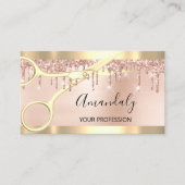 美容師スタイリストコイフール金ゴールド鋏フレーム 名刺 (正面)