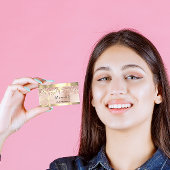 美容師スタイリストコイフール金ゴールド鋏フレーム 名刺