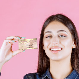 美容師スタイリストコイフール金ゴールド鋏フレーム 名刺