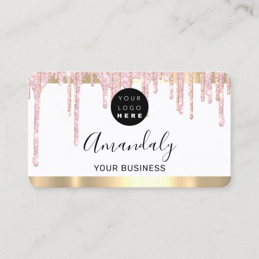 美容師スタイリストコイフール金ゴールドQrコードロゴ 名刺 (正面)