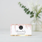 美容師スタイリストコイフール金ゴールドQrコードロゴ 名刺 (スタンド正面)