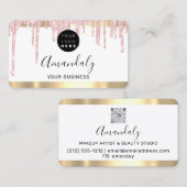 美容師スタイリストコイフール金ゴールドQrコードロゴ 名刺 (正面/裏面)