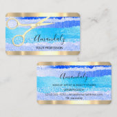 美容師スタイリストコイフール鋏金ゴールド海 名刺 (正面/裏面)