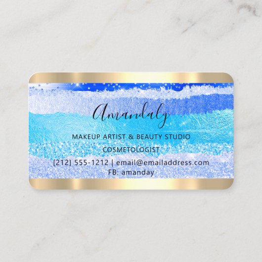 美容師スタイリストコイフール鋏金ゴールド海 名刺 (裏面)