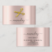 美容師スタイリストゴールデンハサミバラパウダー 名刺 (正面/裏面)