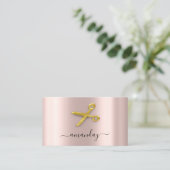 美容師スタイリストゴールデンハサミバラパウダー 名刺 (スタンド正面)