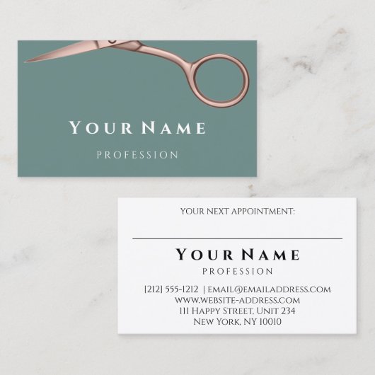 美容師スタイリストシザーズバラスモークミント 名刺 (正面/裏面)