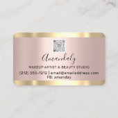 美容師スタイリストフォト金ゴールドフレームQrCodeロゴ 名刺 (裏面)